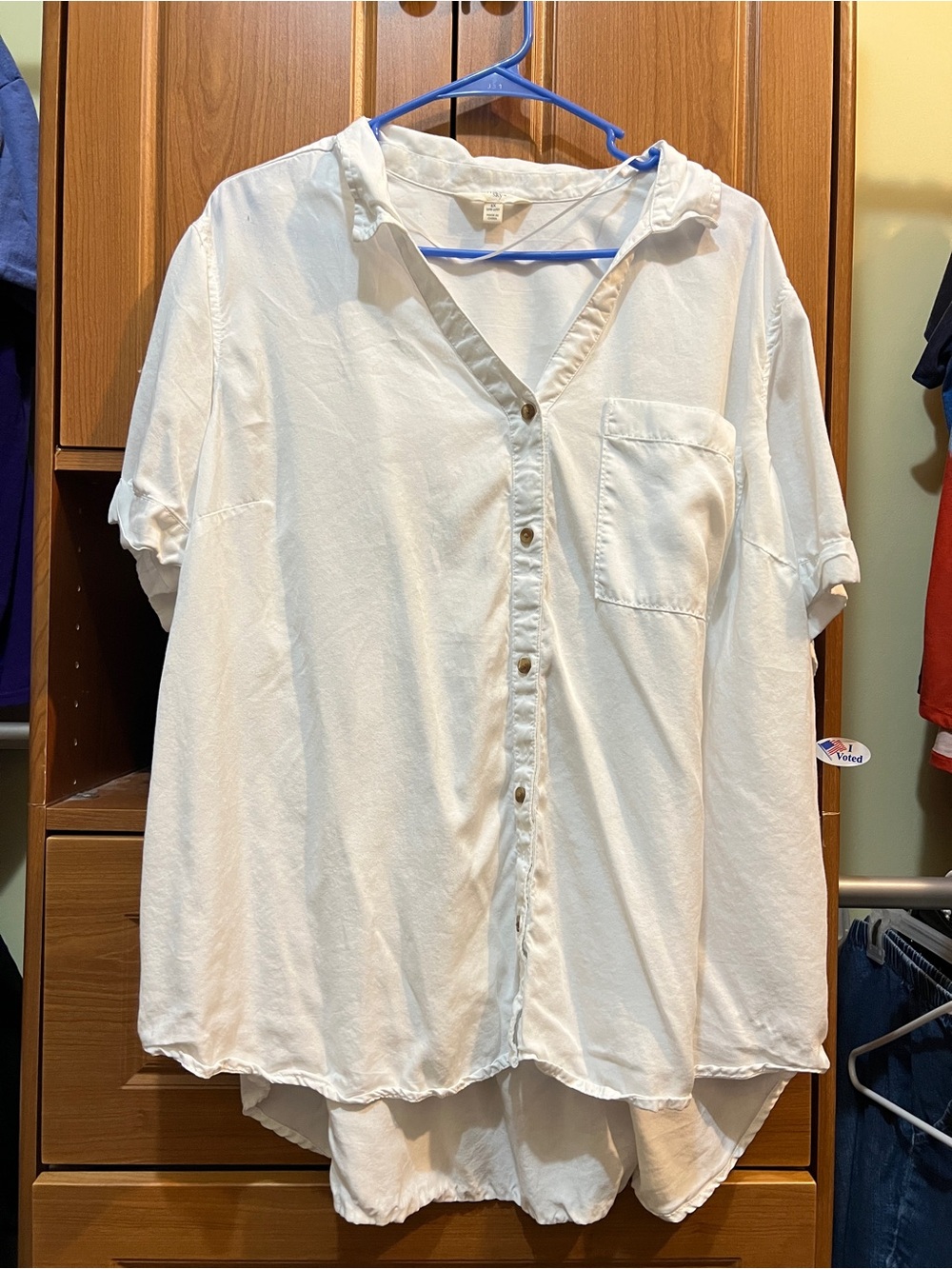 Terra & Sky White Collared Button Shirt